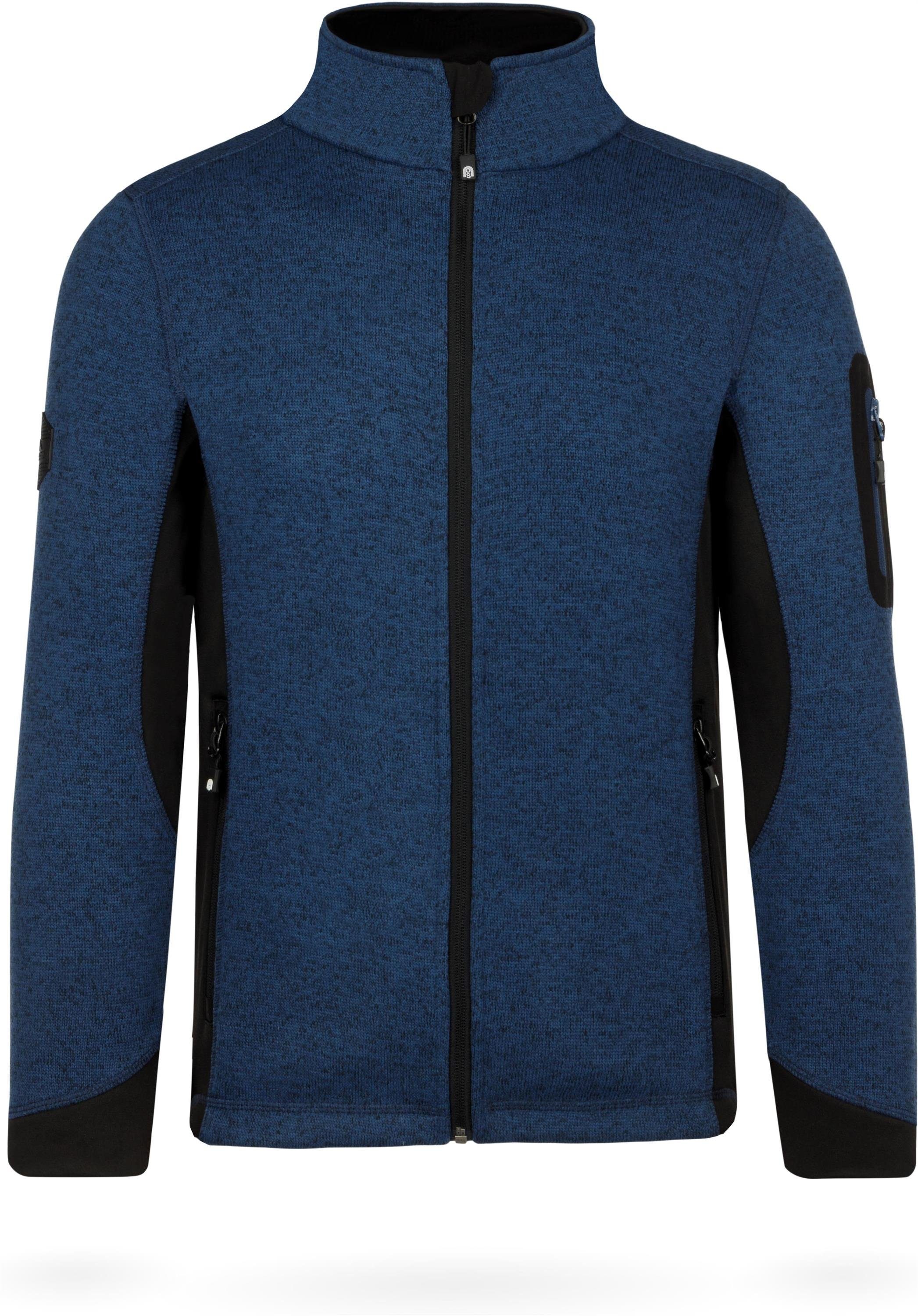 normani Fleecejacke Herren Strick-Fleecejacke Wapusk Strickjacke Cardigan mit Stehkragen und Seitentaschen Outdoor