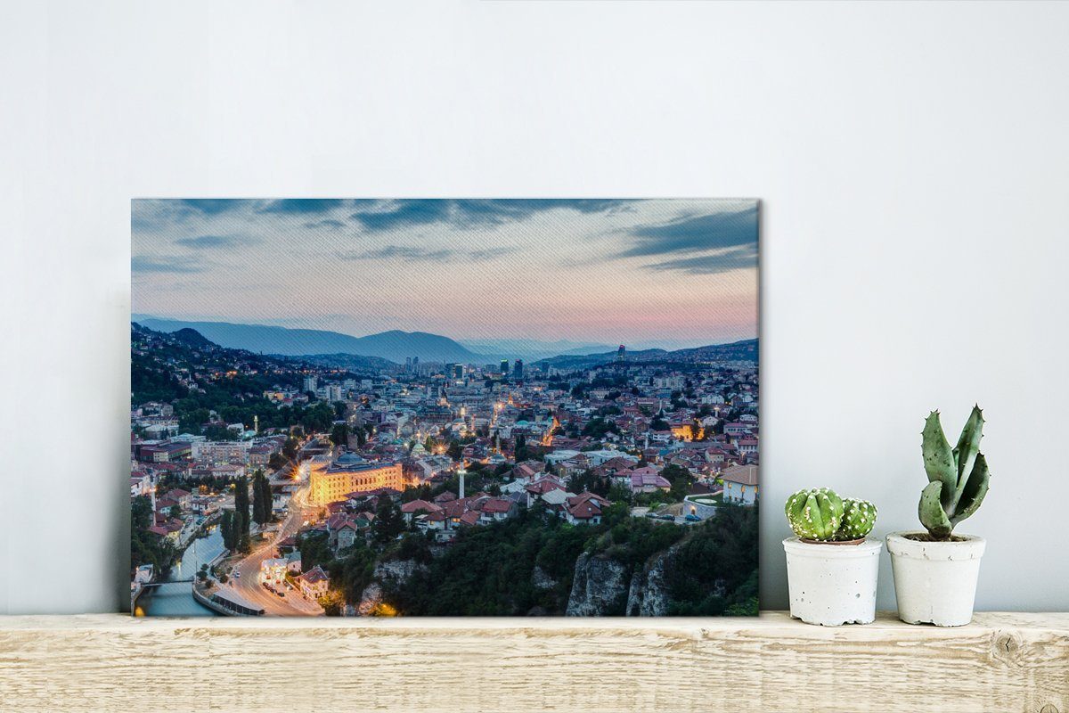 Leinwandbilder, von Herzegowina, Leinwandbild (1 Bosnien und Wanddeko, St), 30x20 Aufhängefertig, Sarajevo Wandbild OneMillionCanvasses® cm in Stadtbild