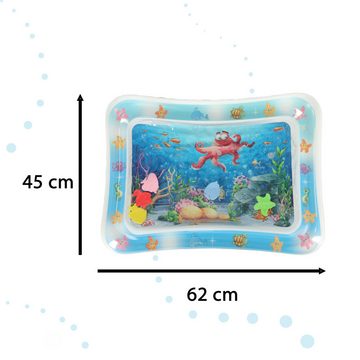 LA CUTE Spielmatte XXL Baby Wassermatte Oktopus – Aufblasbares Sensorisches Spielzeug (Baby Wasserspielmatte Set, 1x Aufblasbare Wasserspielmatte), Aufblasbare Wasserspielmatte für Babys mit bunten Wassertieren