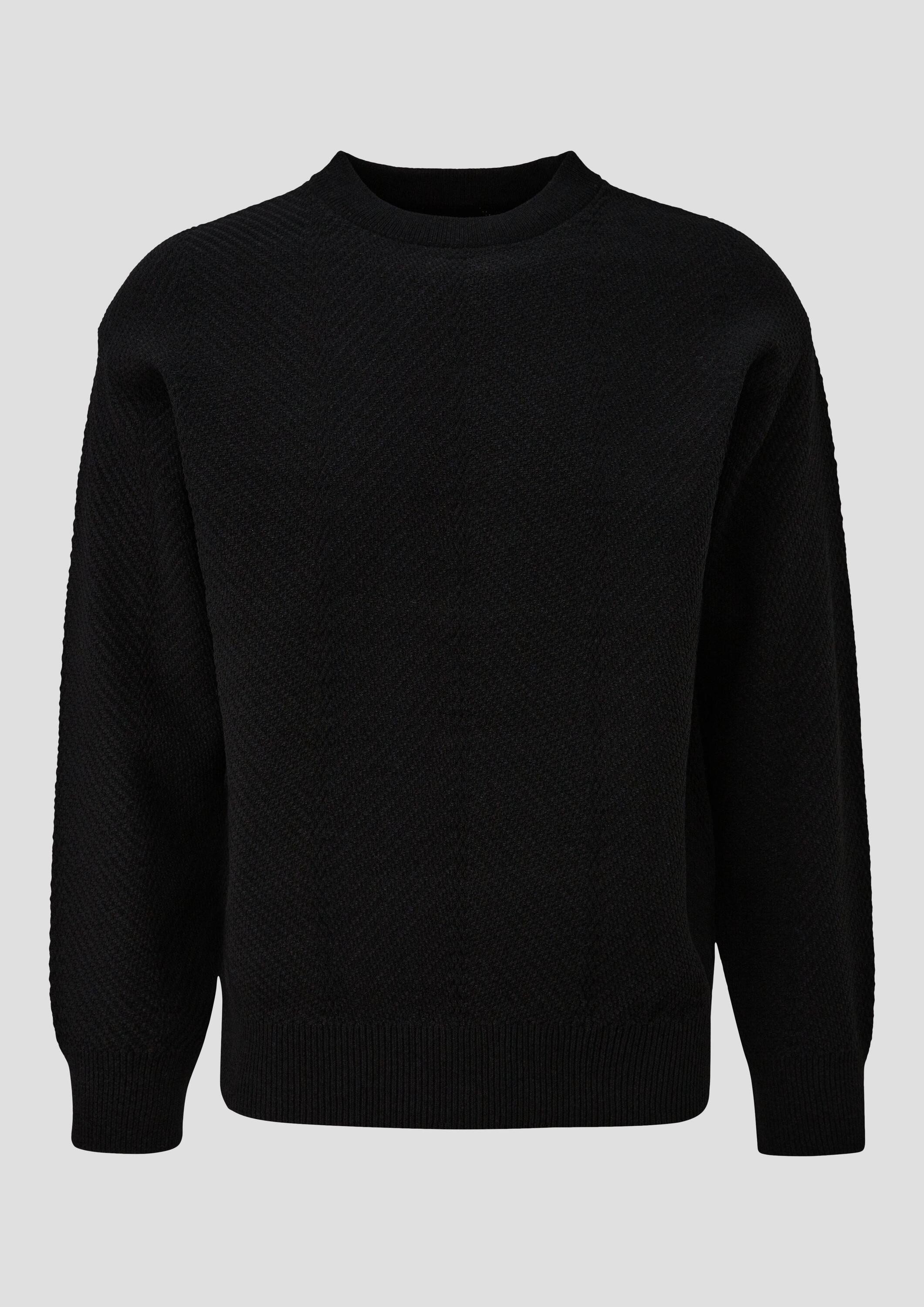 QS Longpullover Strickpullover Strukturierter Strickpullover
