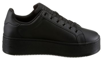 Tommy Jeans TOMMY JEANS FLATFORM ESS Plateausneaker im monochromen Look, Freizeitschuh, Halbschuh, Schnürschuh