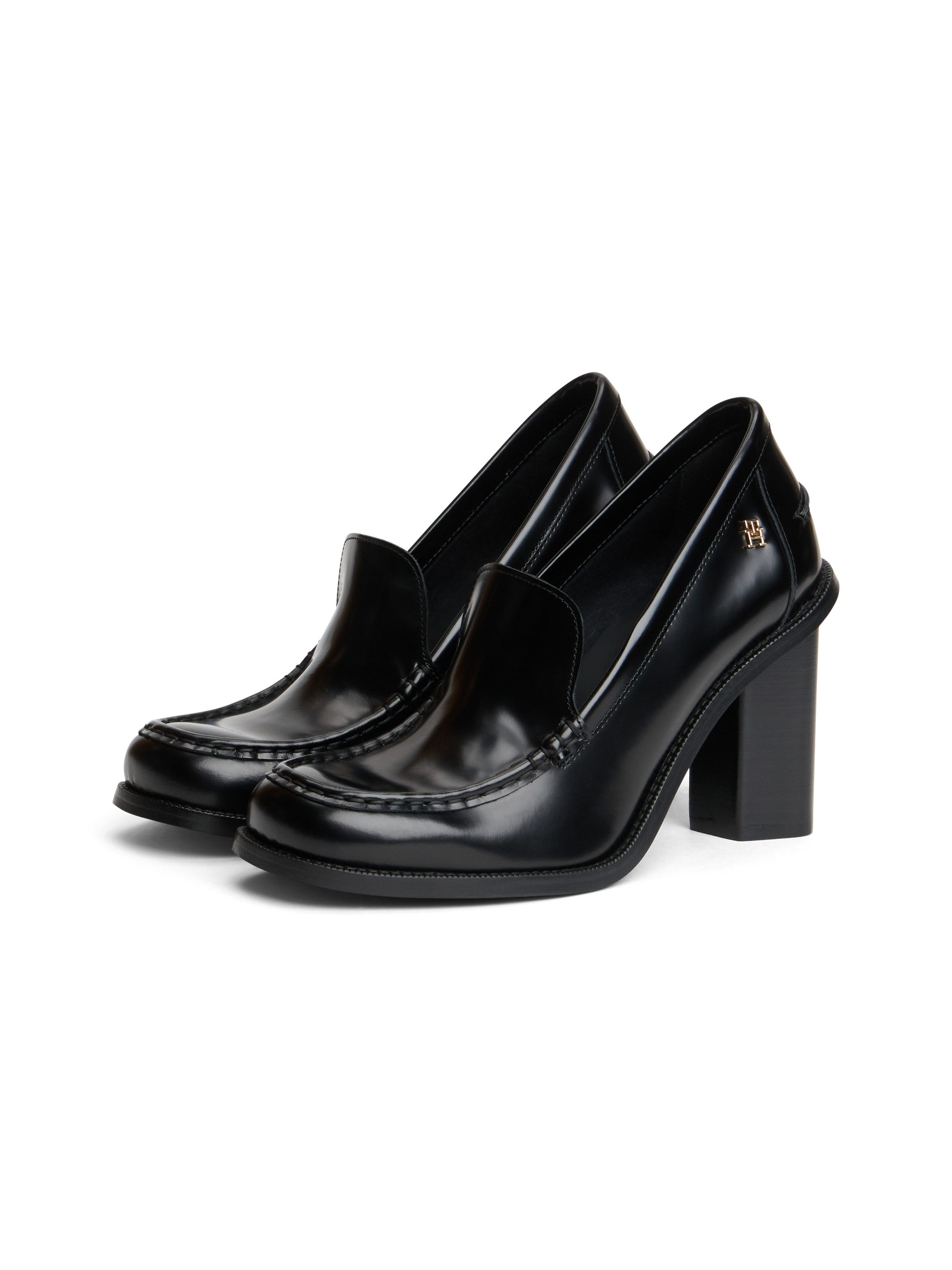 Tommy Hilfiger SQUARE TOE HEELED LOAFER High-Heel-Pumps Blockabsatz, Partypumps mit dezenten Ziernähten