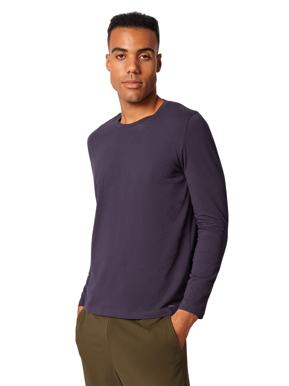 Skiny T-Shirt Herren Shirt langarm Night In Mix & Match (Stück, 1-tlg) -