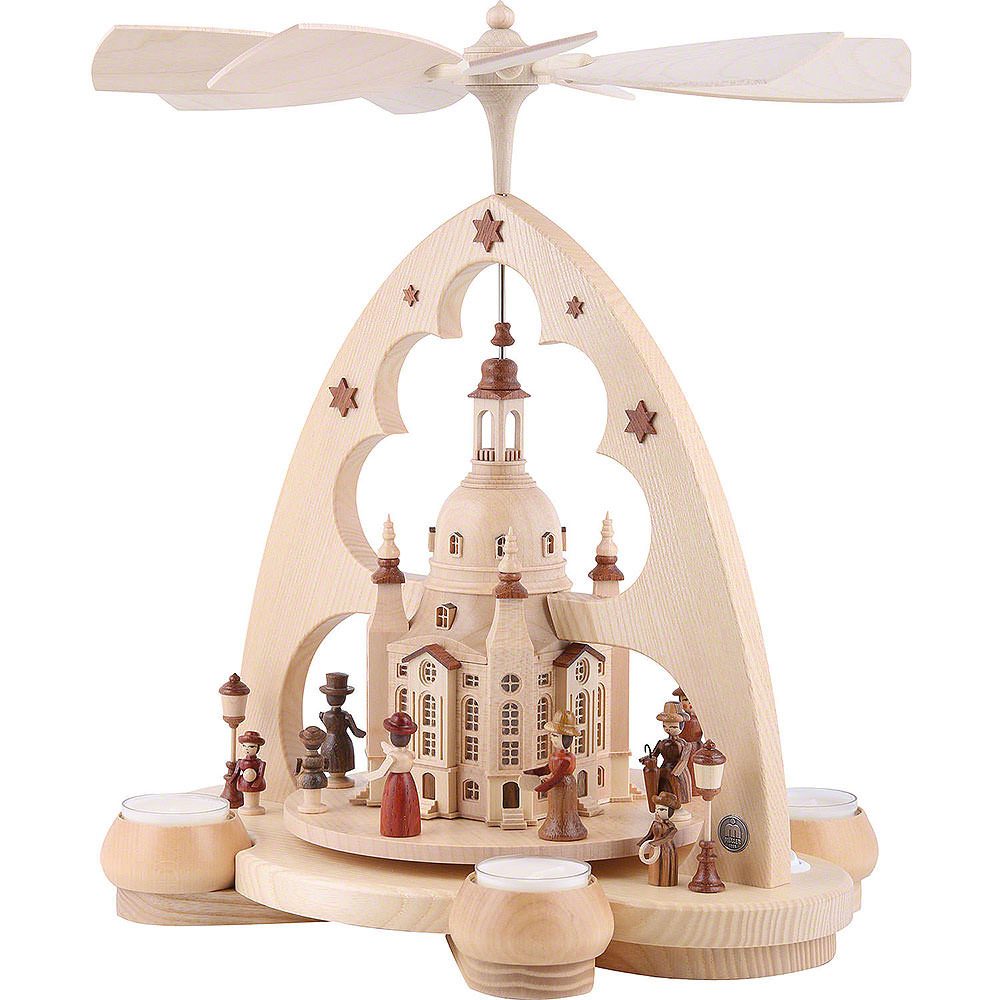 Müller Kleinkunst GmbH Seiffen Weihnachtspyramide 1-stöckige Pyramide Frauenkirche (34cm) von Müller Kleinkunst