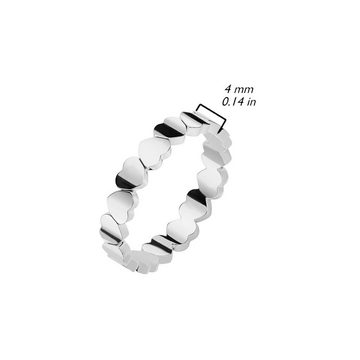 BUNGSA Fingerring Ring verbundene Herzen Silber aus Edelstahl Damen (1 Ring, 1-tlg), Frauen Mädchen