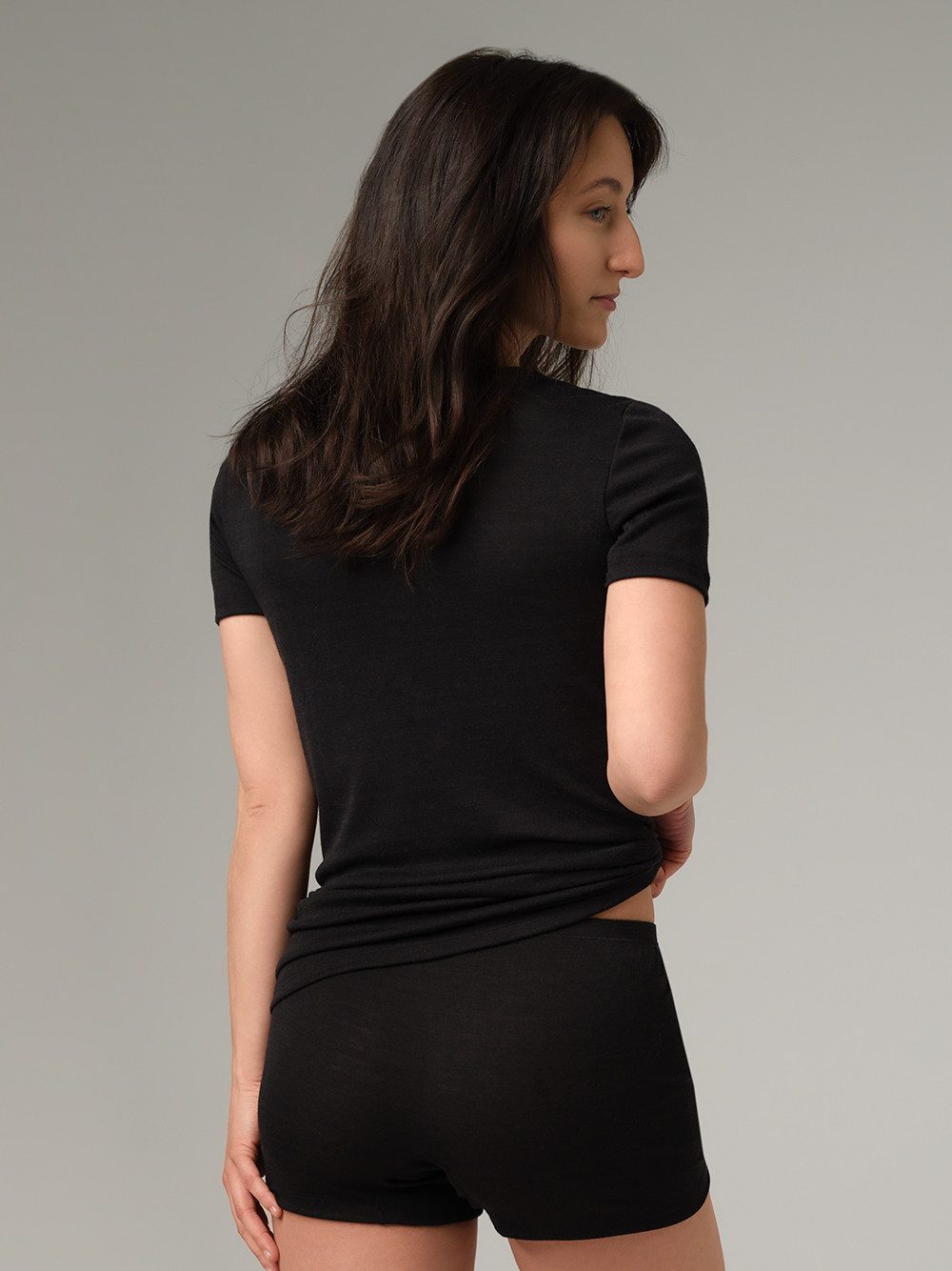 COMAZO Kurzarmshirt aus Merinowolle-Seide unifarben günstig online kaufen