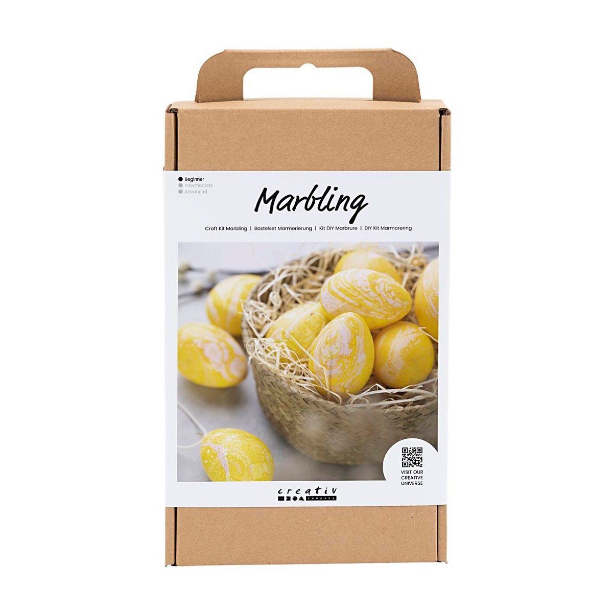 creativ company Kreativset Ostereierset - Marmorierung - Bastelspaß für Groß und Klein, Eierdekoration basteln für Ostern - DIY Eierbemalungen