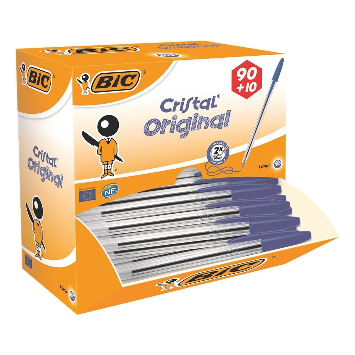 Original, BIC Cristal blau Kugelschreiber Großpack im (100-tlg),