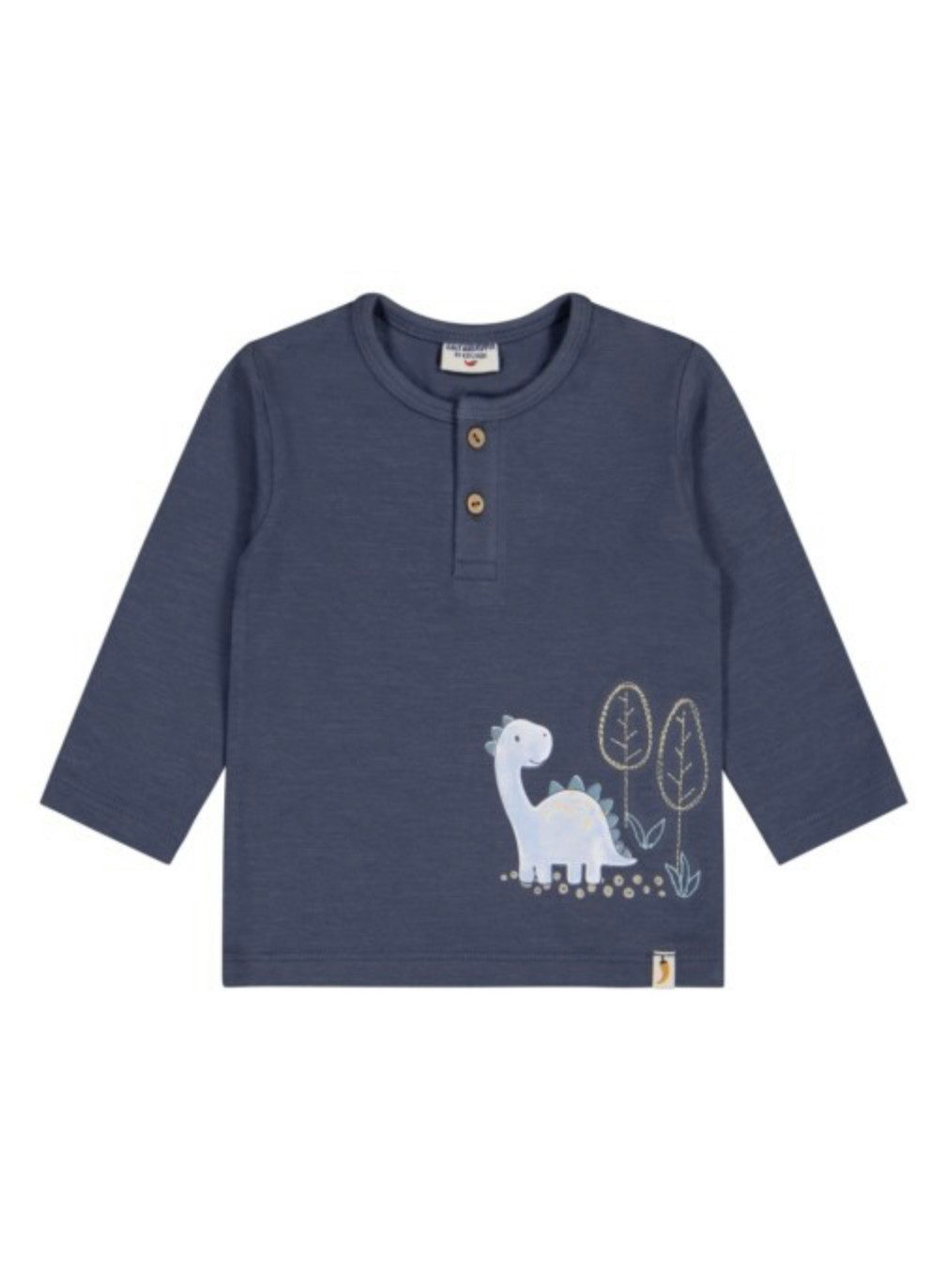 SALT AND PEPPER Langarmshirt Baby Langarmshirt Jungen Baumwolle Dino Print Knopfleiste