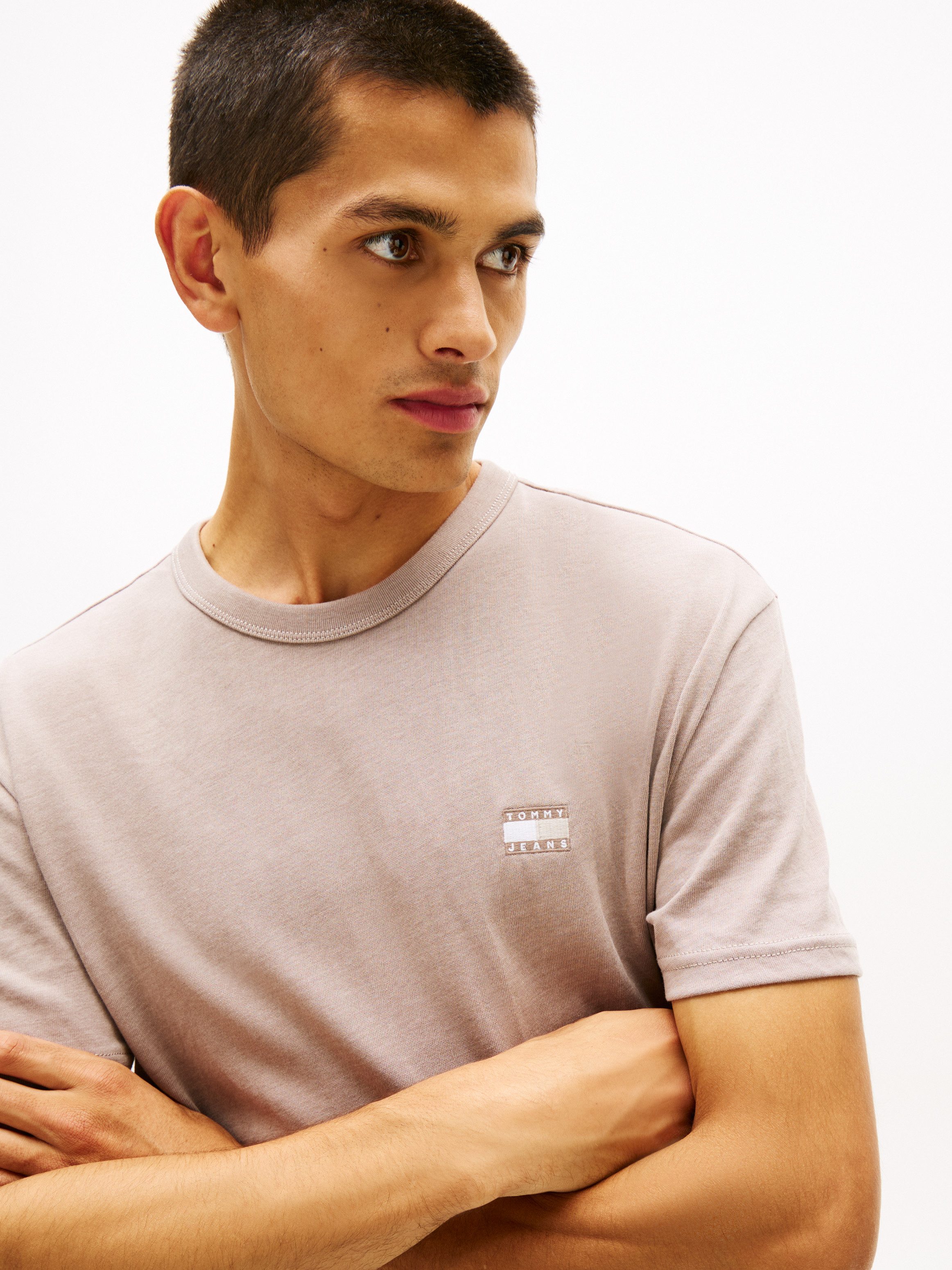 Tommy Jeans T-Shirt TJM REG BADGE Rundhals, Jersey, meliert, regular fit günstig online kaufen