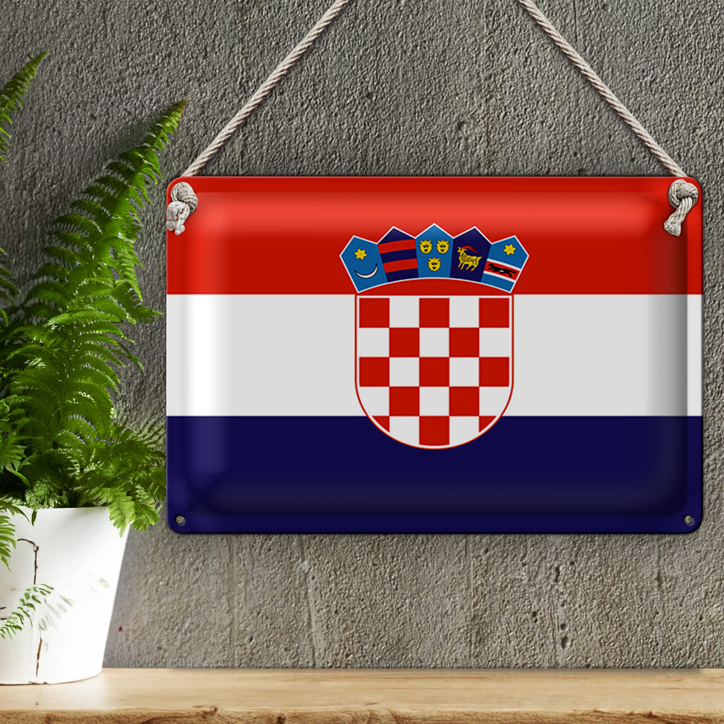 Roomando Metallschild Flagge Kroatien 40x30cm Flag of Croatia