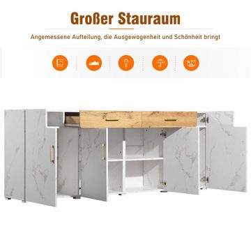 Gotagee Sideboard Kommode Sideboard Aufbewahrungsschrank Buffets Weiß Küchenschrank