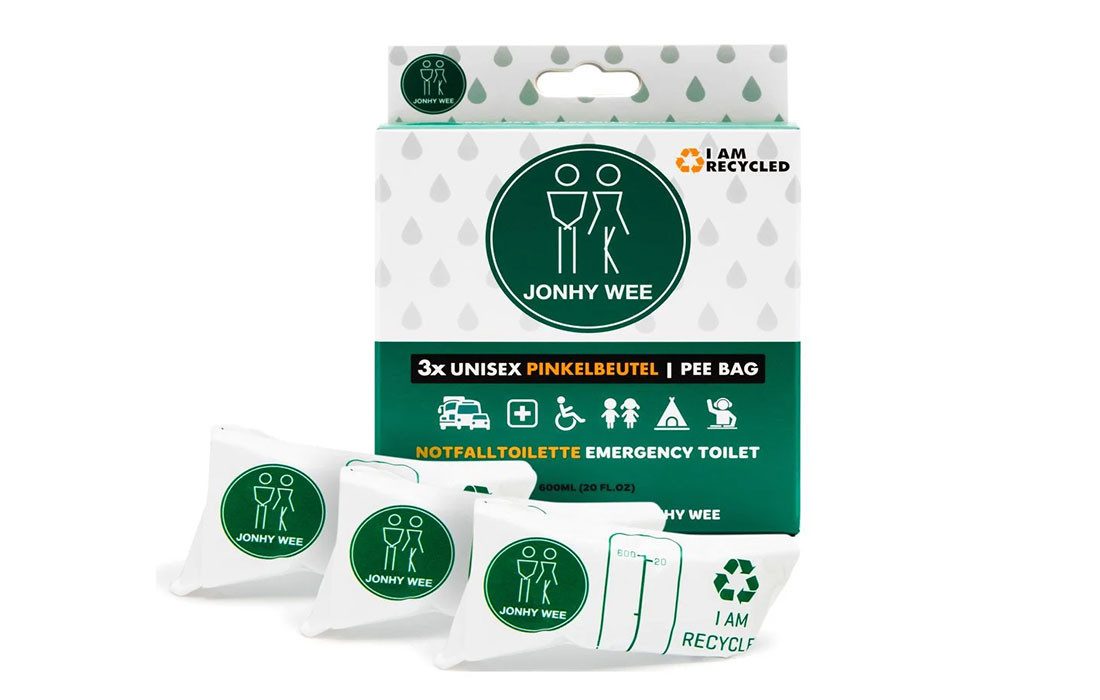 Jonhy Wee Campingtoilette Notfalltoilette/Pinkelbeutel 3x Unisex bis 600ml, (1-St)