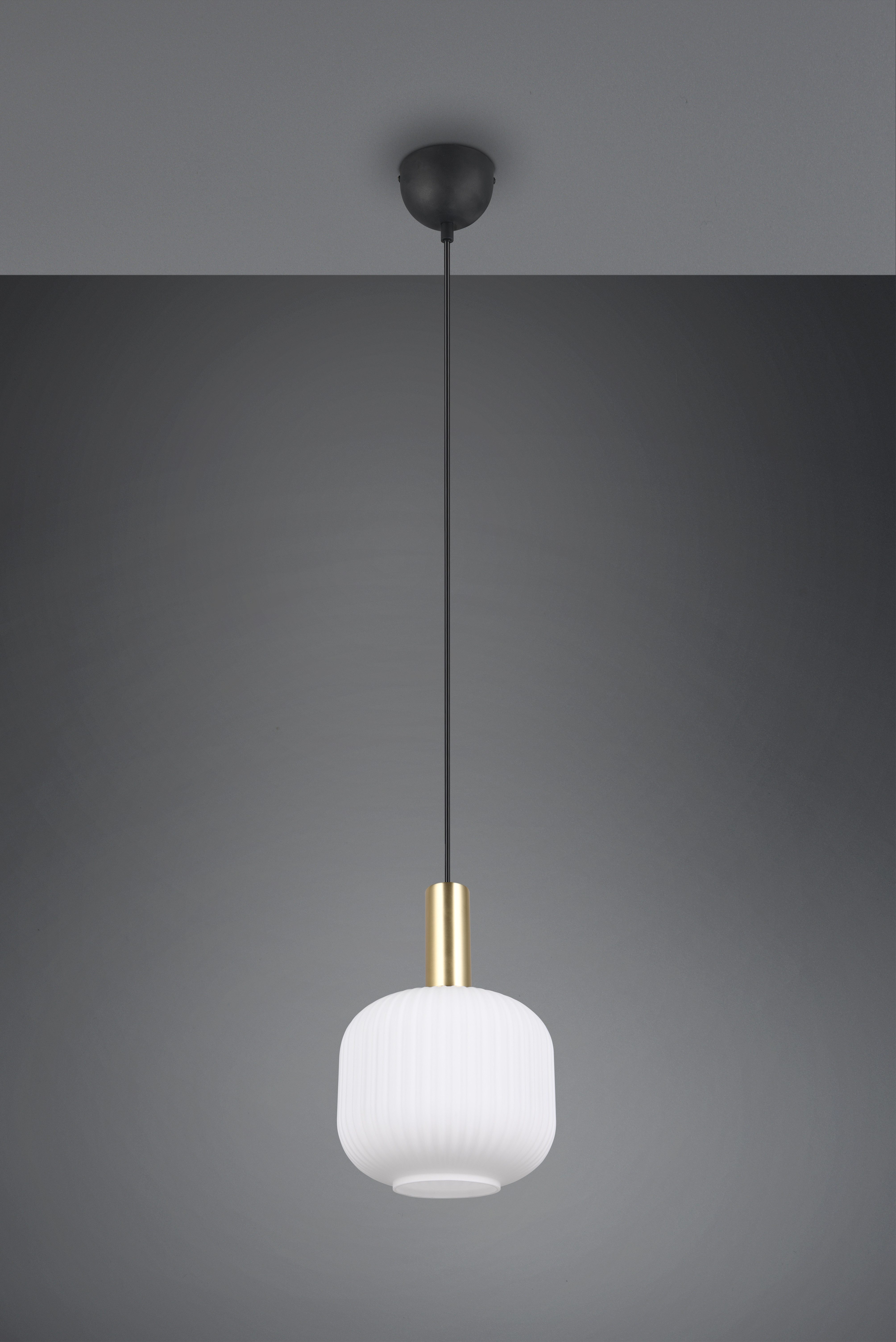 TRIO Leuchten Pendelleuchte DIVA, E27 Hängelampe 1-flammig mit Glasschirm, exkl 1xE27 max 10W, Leuchtmittel wechselbar, warmweiß - kaltweiß, höhenverstellbar bis max 150cm, Ø 20cm, Hängeleuchte Wohnzimmer Küche