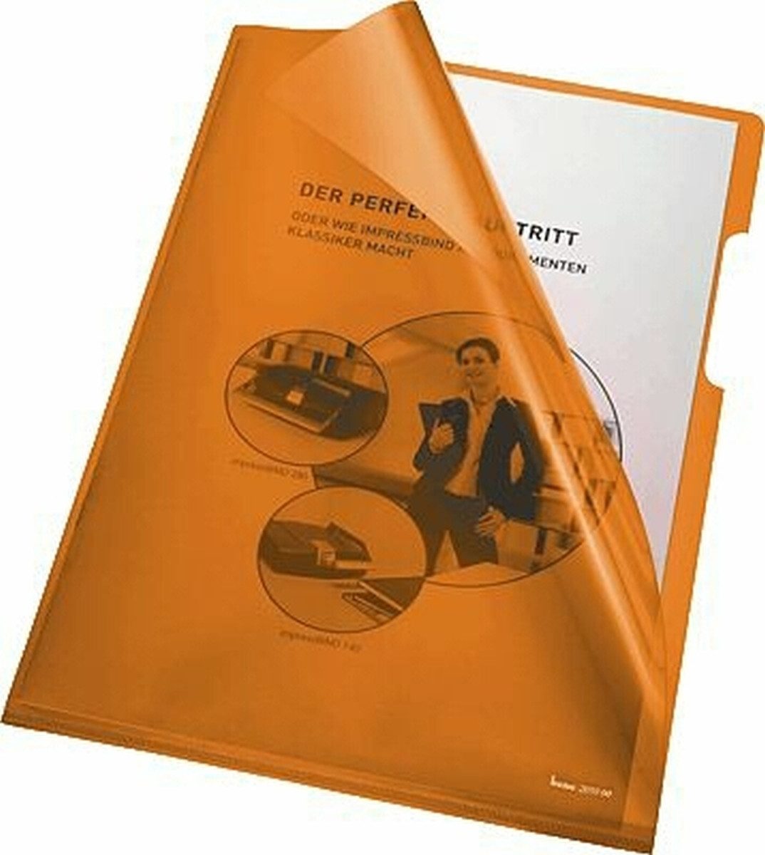 Prospekthülle Sichthüllen A4 PVC 150my orange VE=100 Stück