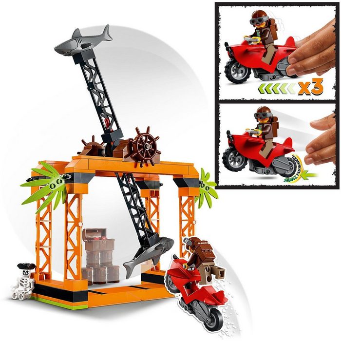 LEGO® Konstruktionsspielsteine Haiangriff-Stuntchallenge (60342) LEGO® City Stuntz (122 St)