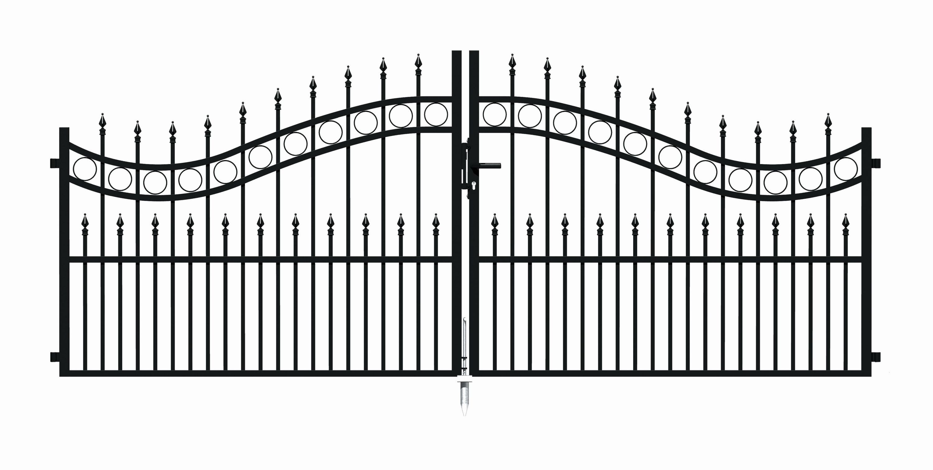 Alberts Metallzaun Alberts 510145 Doppeltor Bordeaux mit Zubehör, mattschwarz, Breite 337, Alberts Doppeltor Bordeaux matt schwarz Breite: 3370 mm Höhe außen: 10