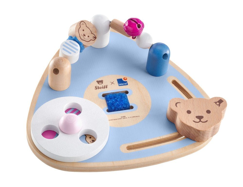 Selecta Spielzeug Lernspielzeug Steiff by Selecta Kleinkindwelt Holz Motorikbrett, 17,5 cm 64309