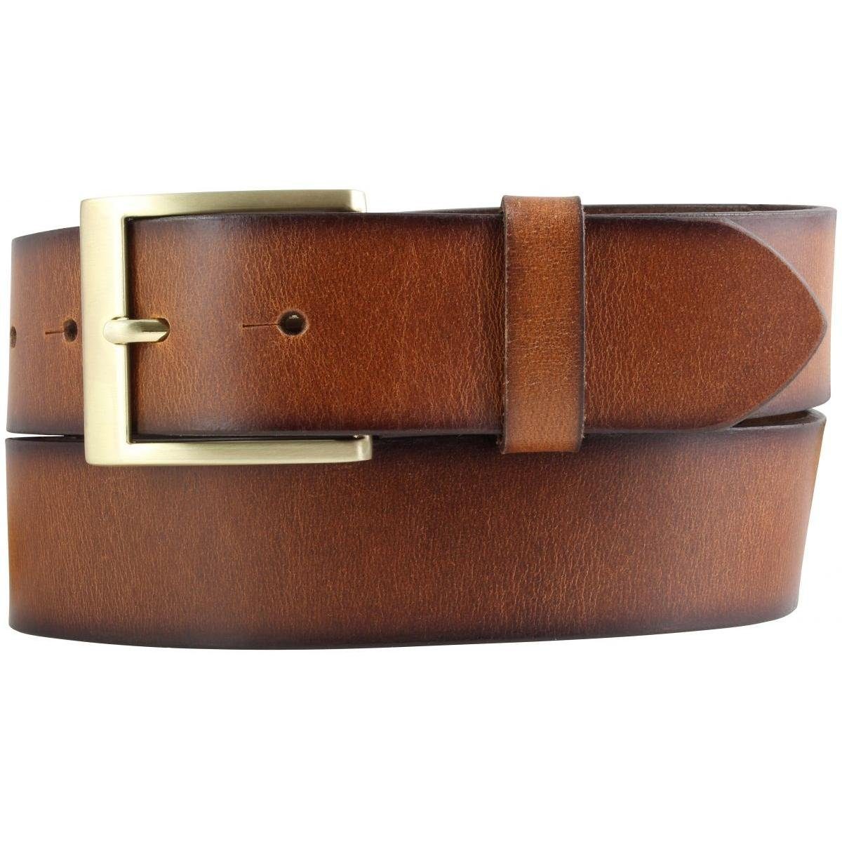 Vollrindleder Herren-Gürtel Ledergürtel Vintage-Look - cm g aus BELTINGER Jeans-Gürtel 4 Cognac, Gold mit