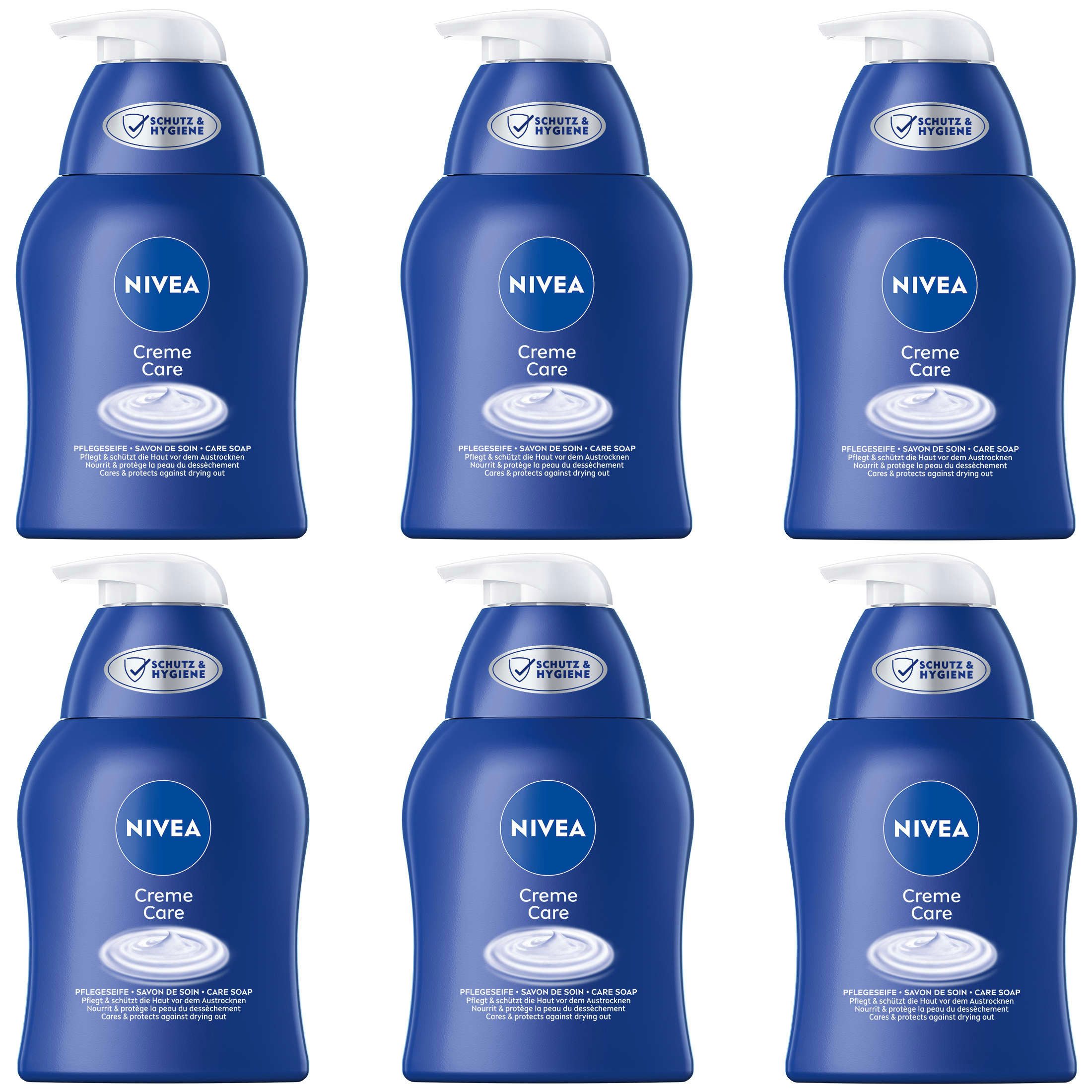 Flüssigseife Creme Care Pflegeseife mild Duft der NIVEA Creme 6 x 250ml