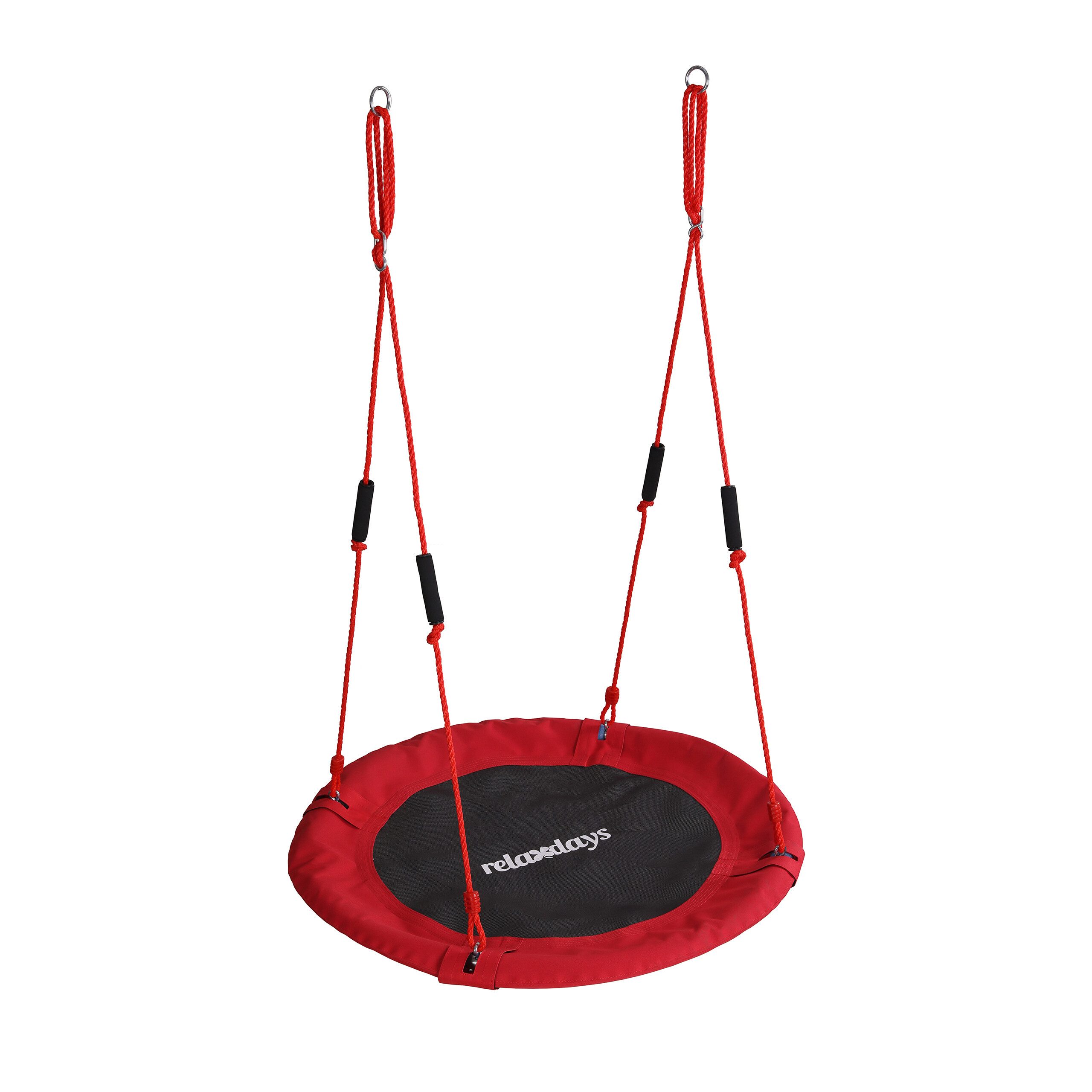 relaxdays Nestschaukel-Sitz Nestschaukel Kinder Schaumstoffgriffe (5-tlg), rot, 100 cm
