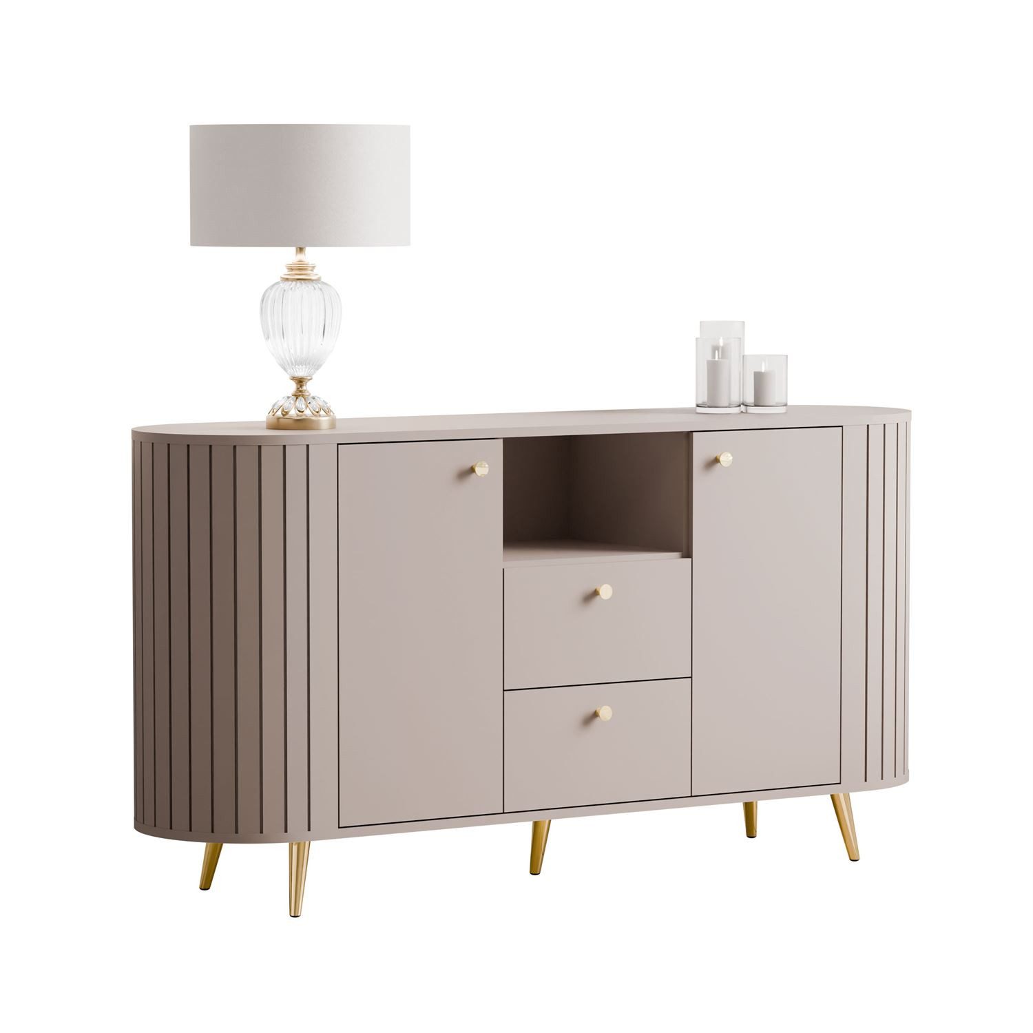 Lookway Kommode ELODIE II 150 cm mit gefrästen Fronten und Soft-Close-System