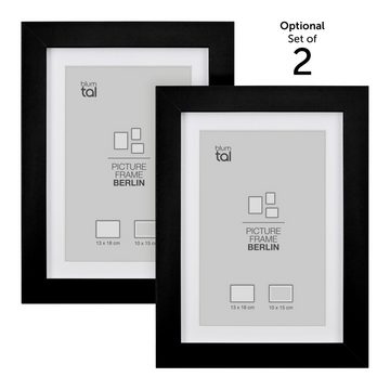 Blumtal Einzelrahmen »Bilderrahmen Berlin - Hochwertiger Fotorahmen mit Passepartout«, (Einzeln und als 2er Set verfügbar, 1 St), in verschiedenen Größen und Farben