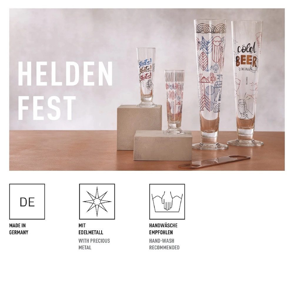 Ritzenhoff Bierglas Ritzenhoff Heldenfest Bier #16 E. Sprenger-Pieper H24, Kristallglas