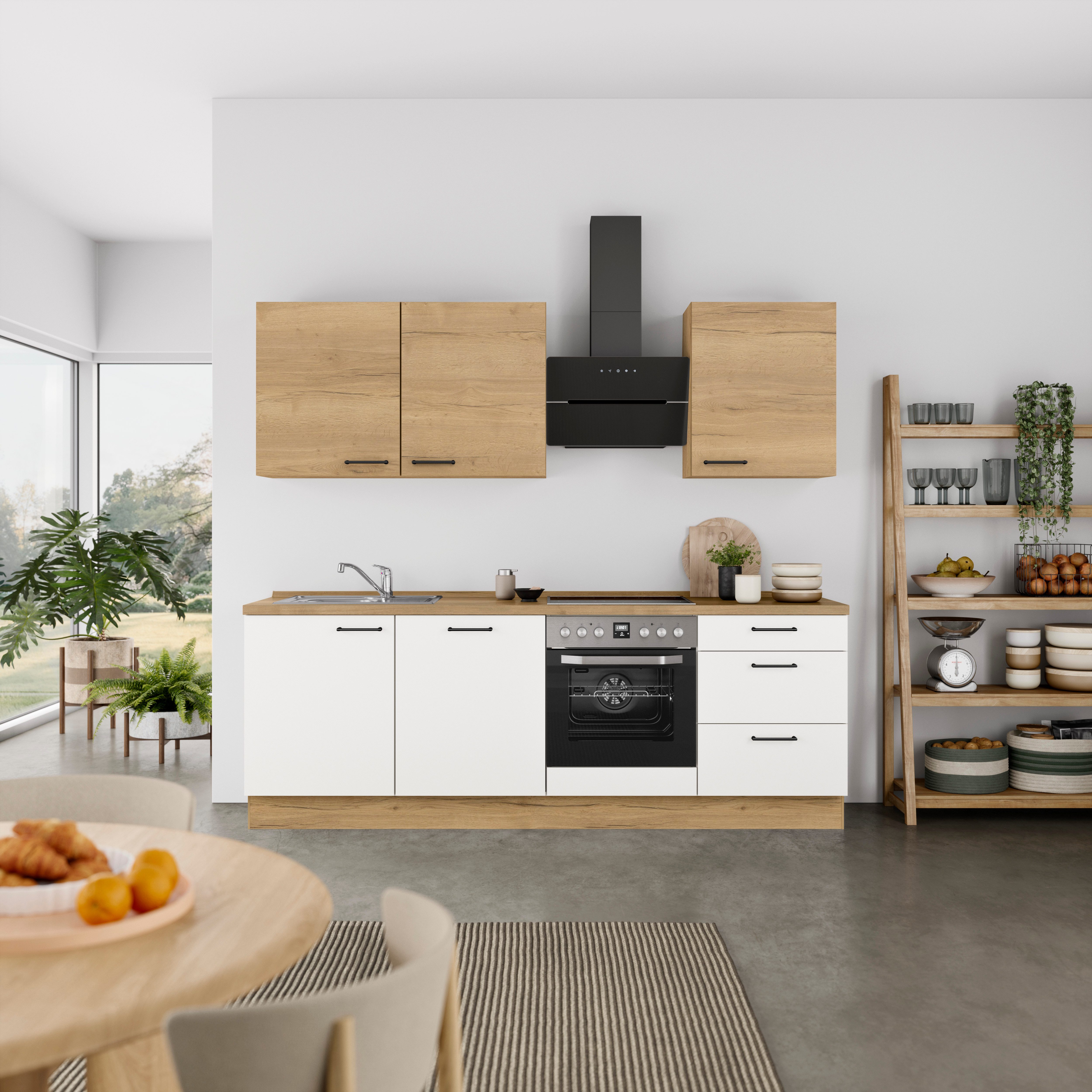 nobilia® Küchenzeile "MIAMI", NEU: individuell anpassbar mit gratis Profi-Beratung, vormontiert, Breite 240 cm, Ausrichtung wählbar, wahlw. mit E-Geräten