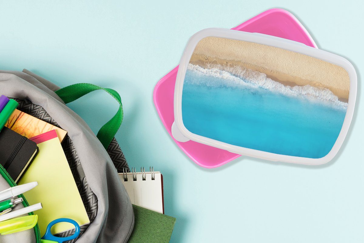 rosa MuchoWow Blau, - Snackbox, Strand Kinder, - Wasser Brotdose Mädchen, für Kunststoff Brotbox (2-tlg), Kunststoff, Lunchbox Erwachsene,