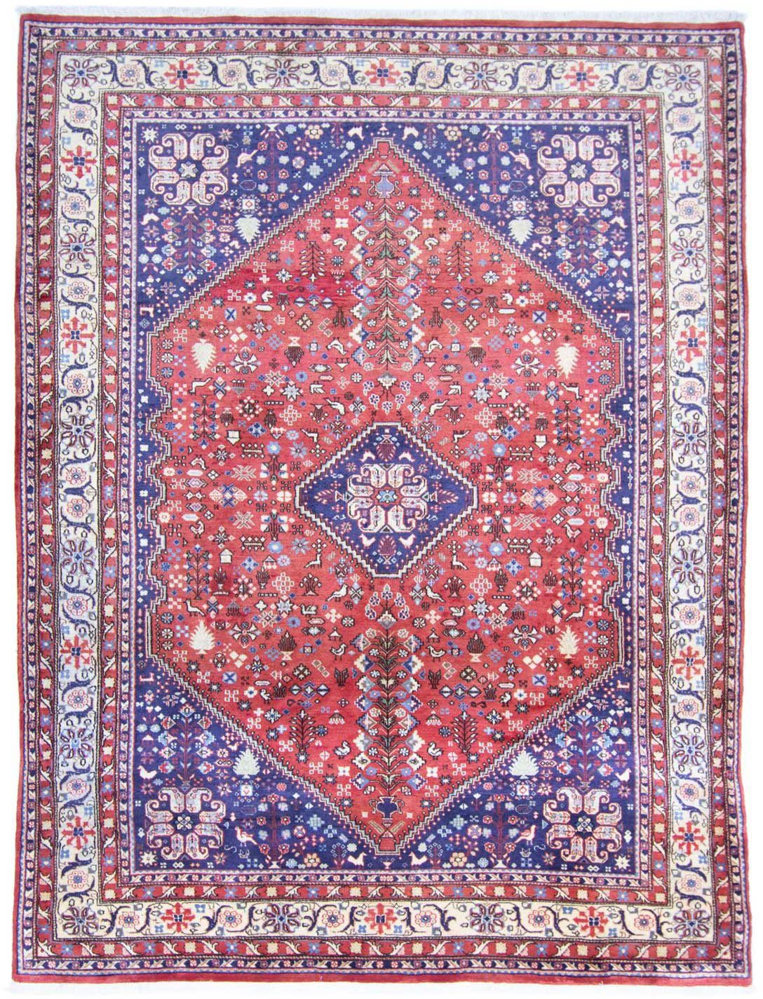 Abadeh Unikat rechteckig, mit Medaillon morgenland, Höhe: 207 cm, Rosso mm, Zertifikat x 10 chiaro Wollteppich 300