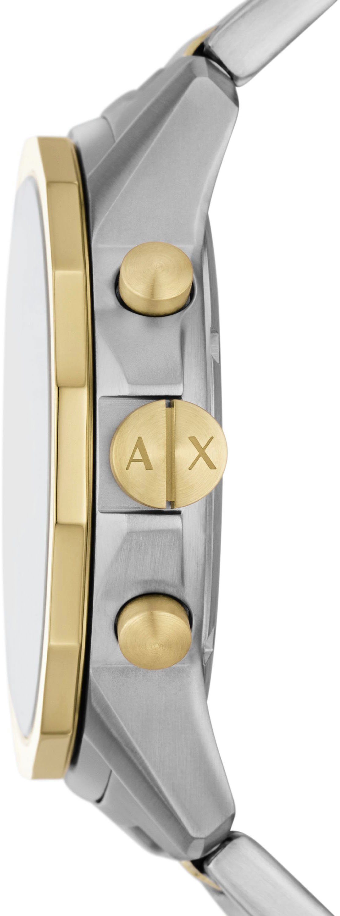 AX7148SET, mm aus ARMANI als Gehäuse-Ø Edelstahl, mit EXCHANGE ideal Geschenk, Armband), ca. (Set, 44 auch 2-tlg., Chronograph Gehäuse