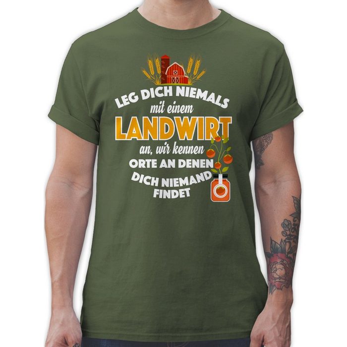 Shirtracer T-Shirt Leg dich niemals mit einem Landwirt an - Landwirt Geschenk Bauer - Herren Premium T-Shirt lustige tshirt herren - geschenke für männer - landwirt t-shirt