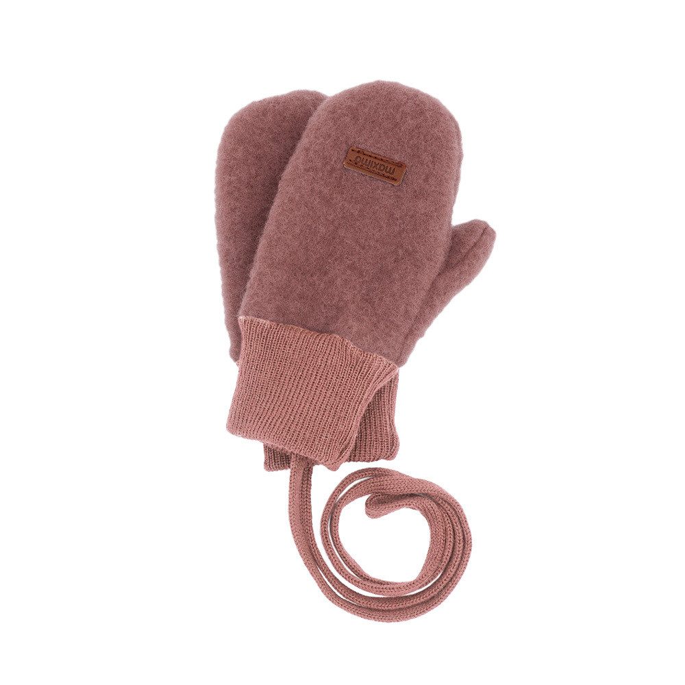 MAXIMO Fäustlinge GOTS MINI-Handschuhe, Daumen Wollfleece, Strickbund (2-St) Wollfleece