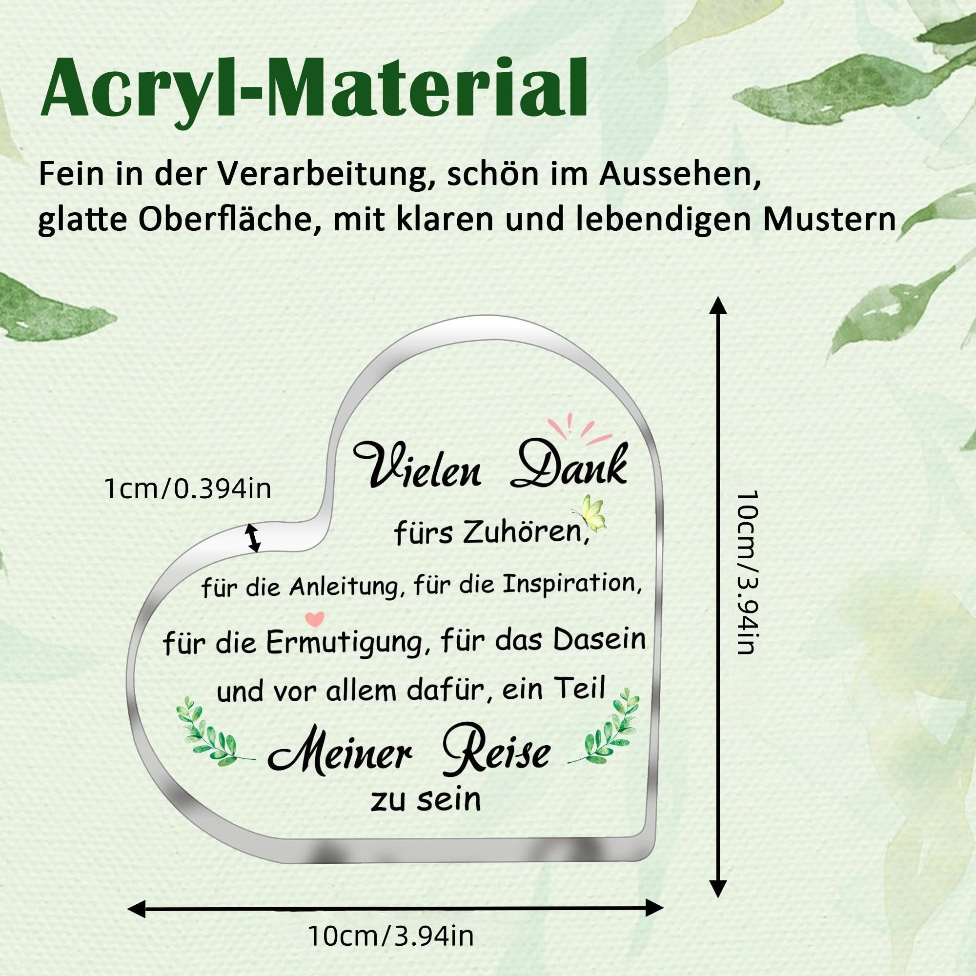 FOUORTUNATE-BEE Dekoobjekt Acryl-Deko als Dankeschön für Frauen, Lehrer und Kollegen, Stilvolle Tischdekoration für Zuhause oder das Büro