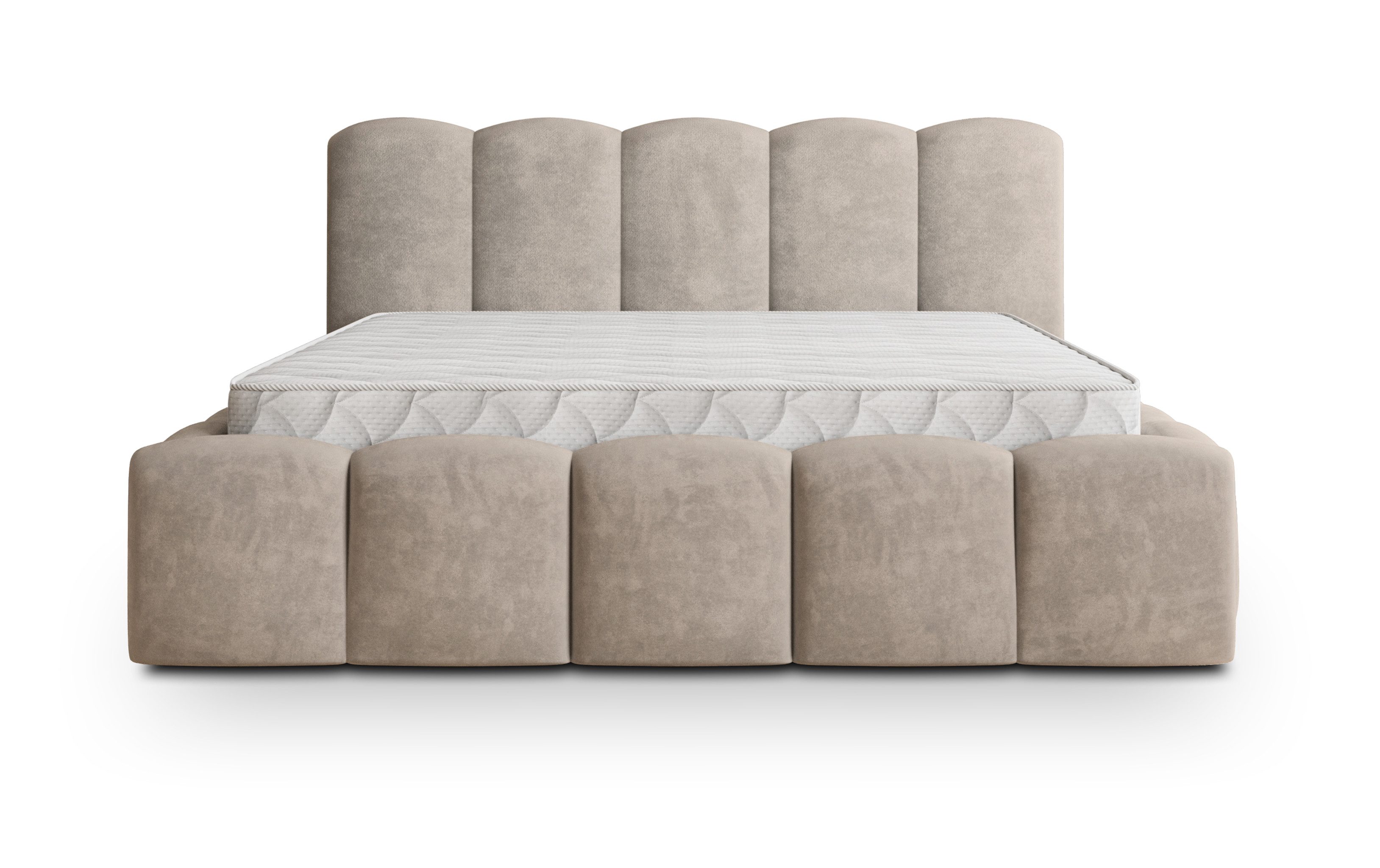 Masseno Polsterbett FALINA 180x200 cm beige (mit Bettkasten und Lattenrost) – Bild 5 von 5