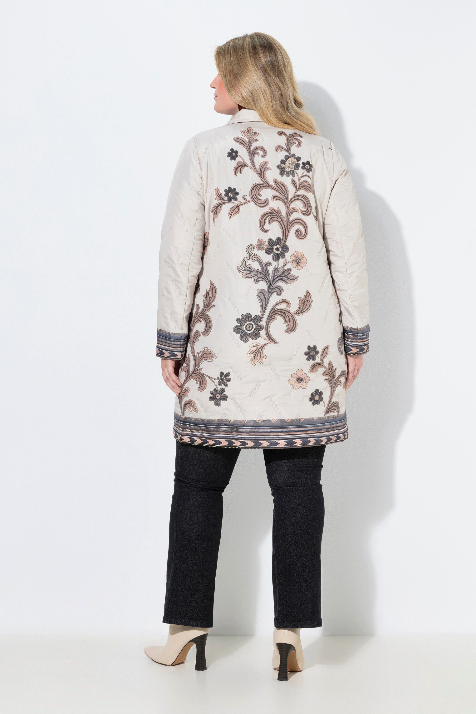 MIAMODA Outdoorjacke Blazerjacke A-Linie Print-Stickerei Reverskragen