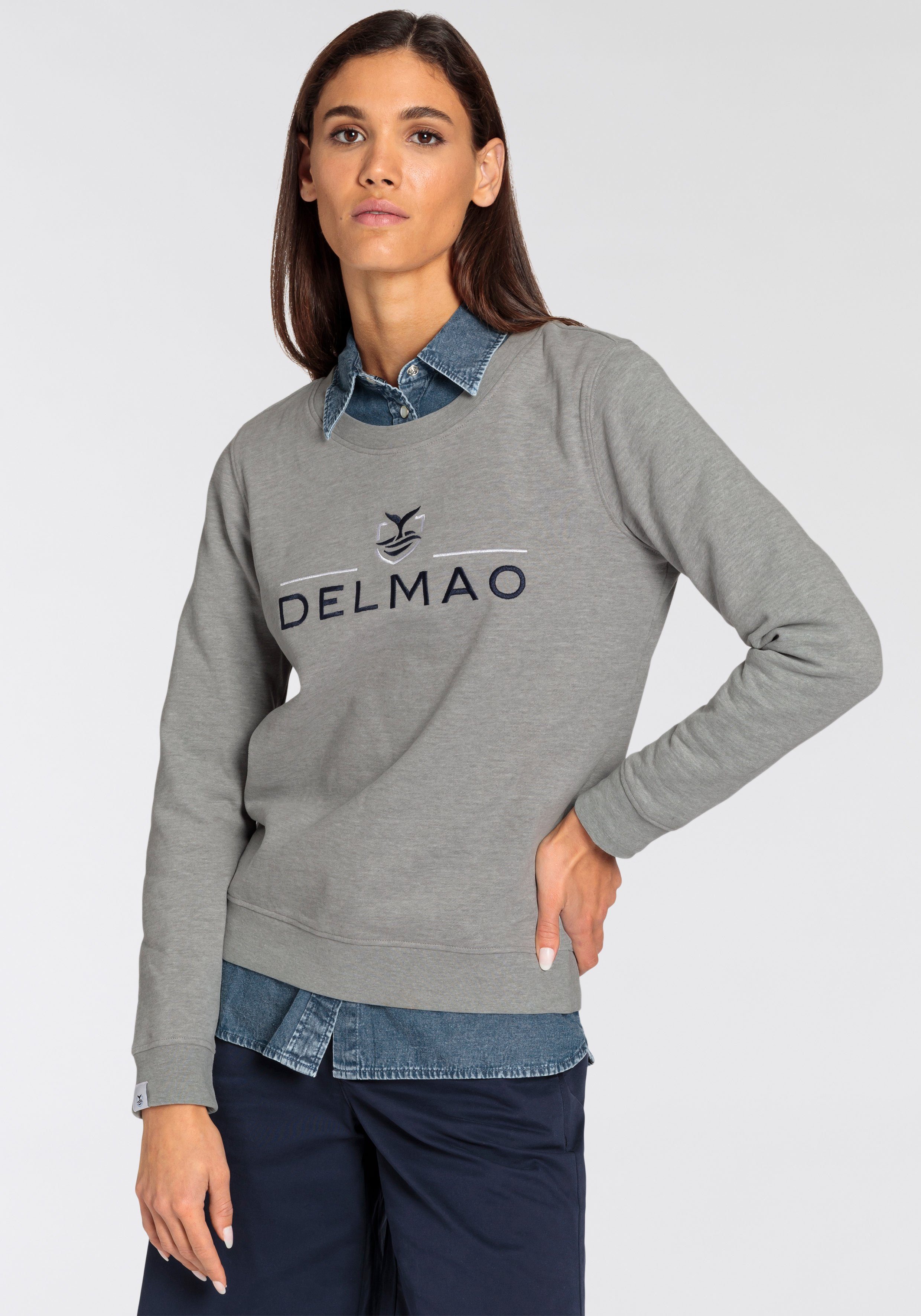 DELMAO erhabener edler Stickerei mit Sweatshirt