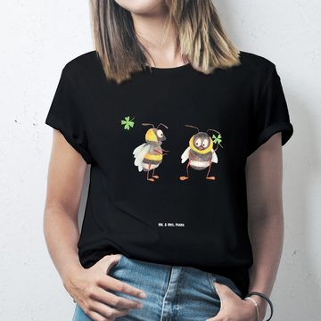 Mr. & Mrs. Panda T-Shirt Hummeln Kleeblatt - Schwarz - Geschenk, glücklich sein, Gute Laune, M (1-tlg)