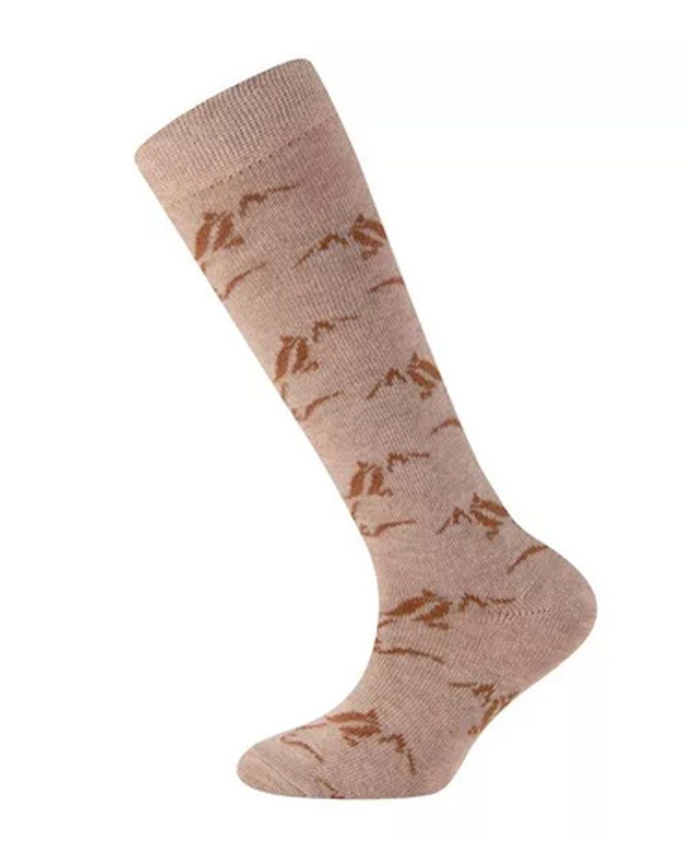 Ewers Kniestrümpfe Ewers Mädchen 2er Kniestrümpfe Pferde Ringel Doppelpack lupine beige (2-Paar)
