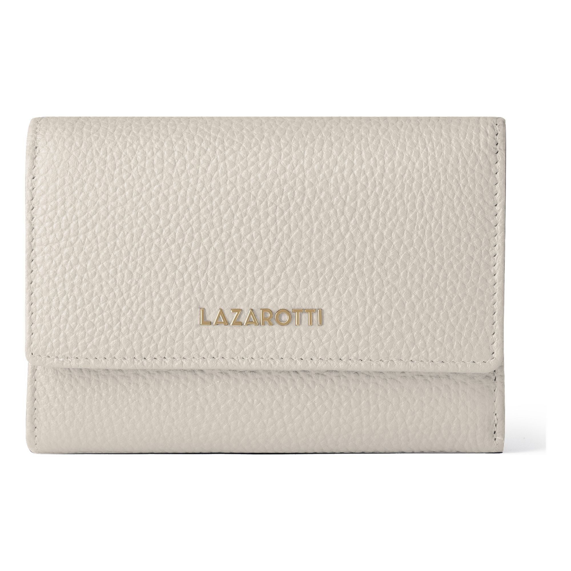 Lazarotti Geldbörse Bologna Leather XL Geldbörse mit Zip-Around Fach Leder 14 cm
