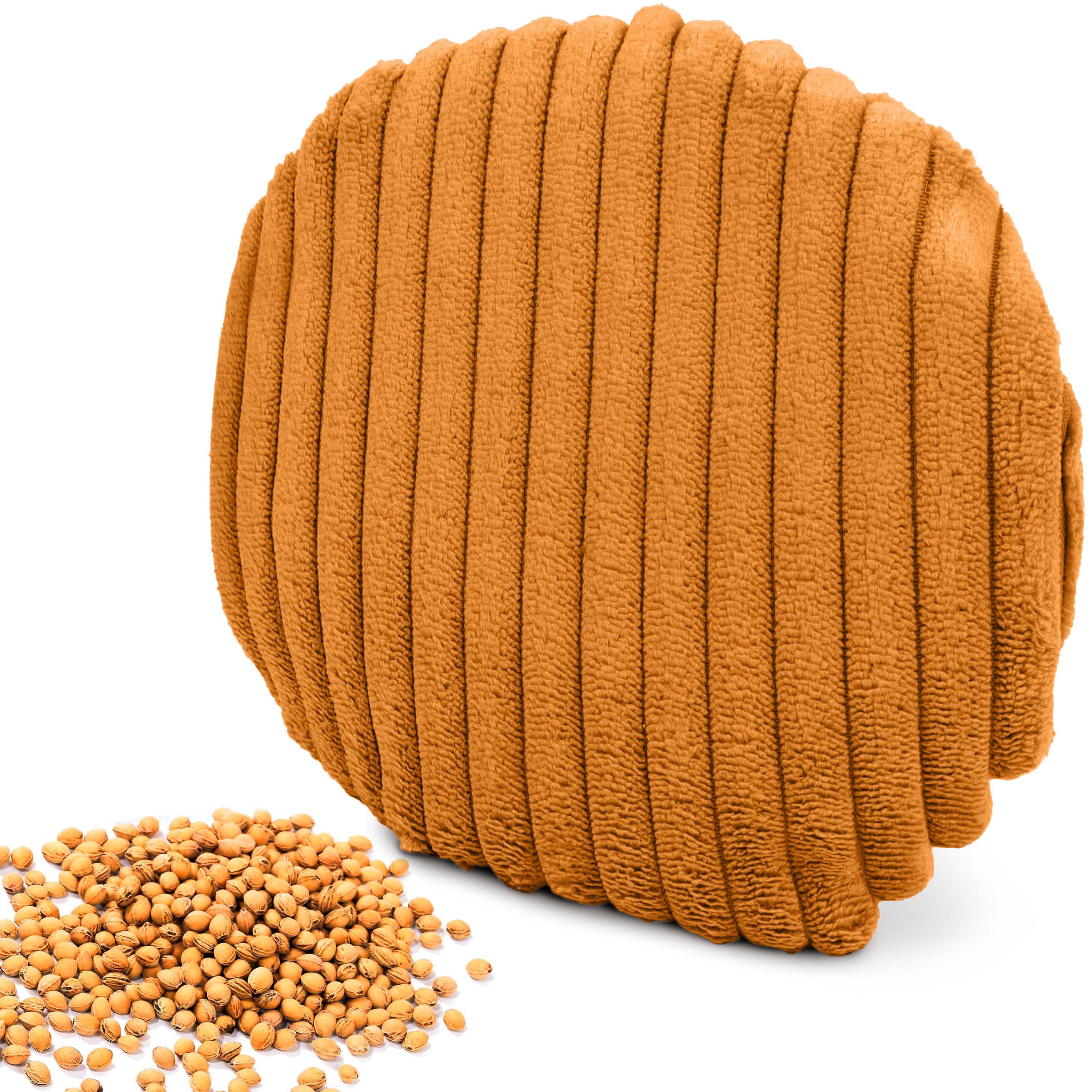 Amilian Kirschkernkissen - rundes Wärmekissen / Kältekissen mit 100 % Kirschkernen - Ø16 cm, Ideal für punktuelle Wärme- und Kälteanwendungen, mikrowellengeeignet, ideal für Hände, Nacken, Schulter, Bauch
