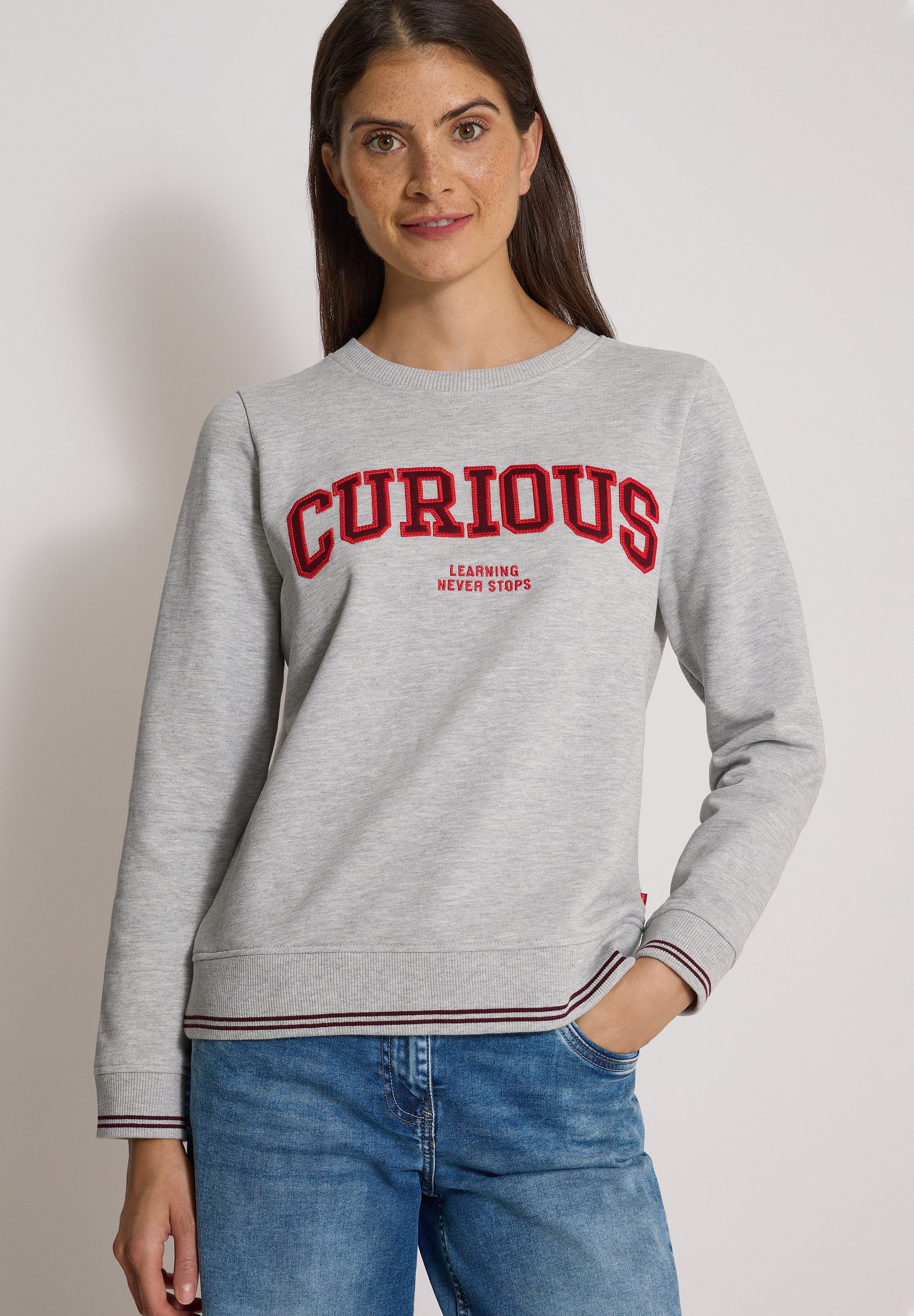 CECIL Sweater mit Rundhals und Stickerei