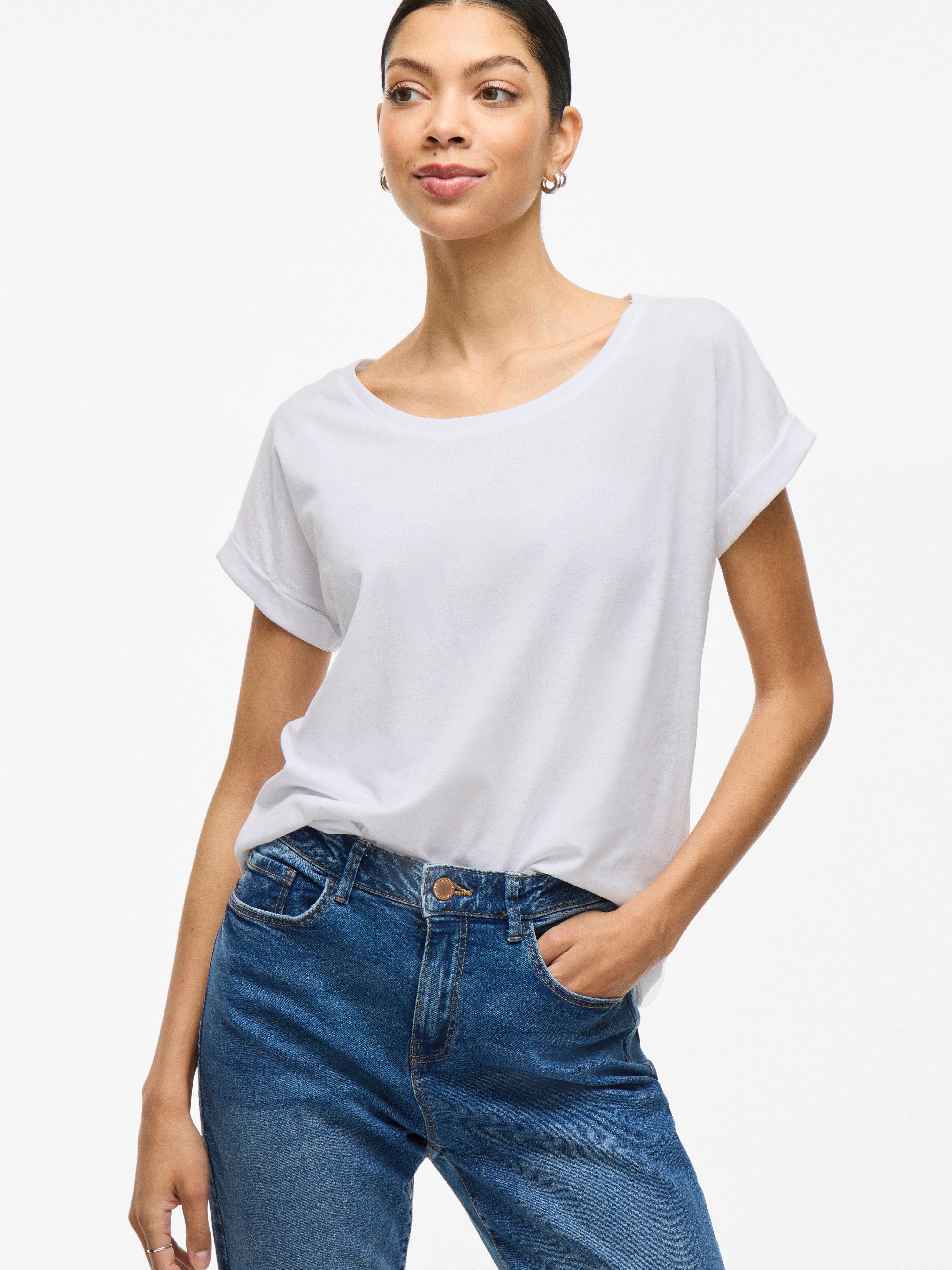 Vila Rundhalsshirt VIDREAMERS NEW PURE T-SHIRT/SU-NOOS Baumwollmischung, re günstig online kaufen