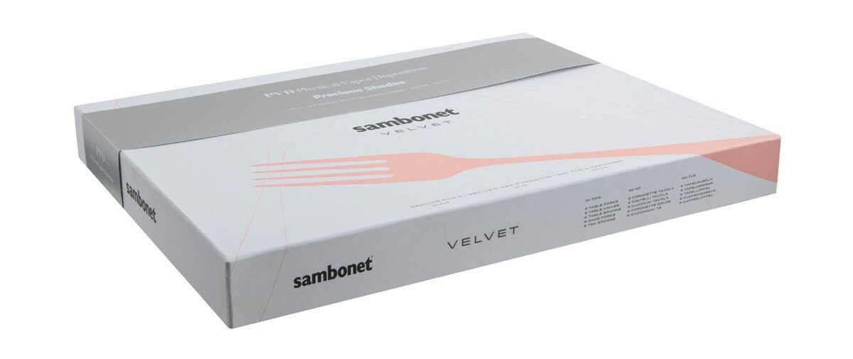 sambonet Besteck-Set Besteck 30tlg.Vh. Velvet Edelstahl/PVD Champ., Edelstahl rostfrei, PVD
