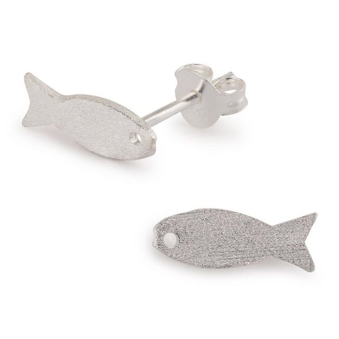 Monkimau Paar Ohrstecker Fisch Ohrringe aus 925 Silber (Packung) CN9410