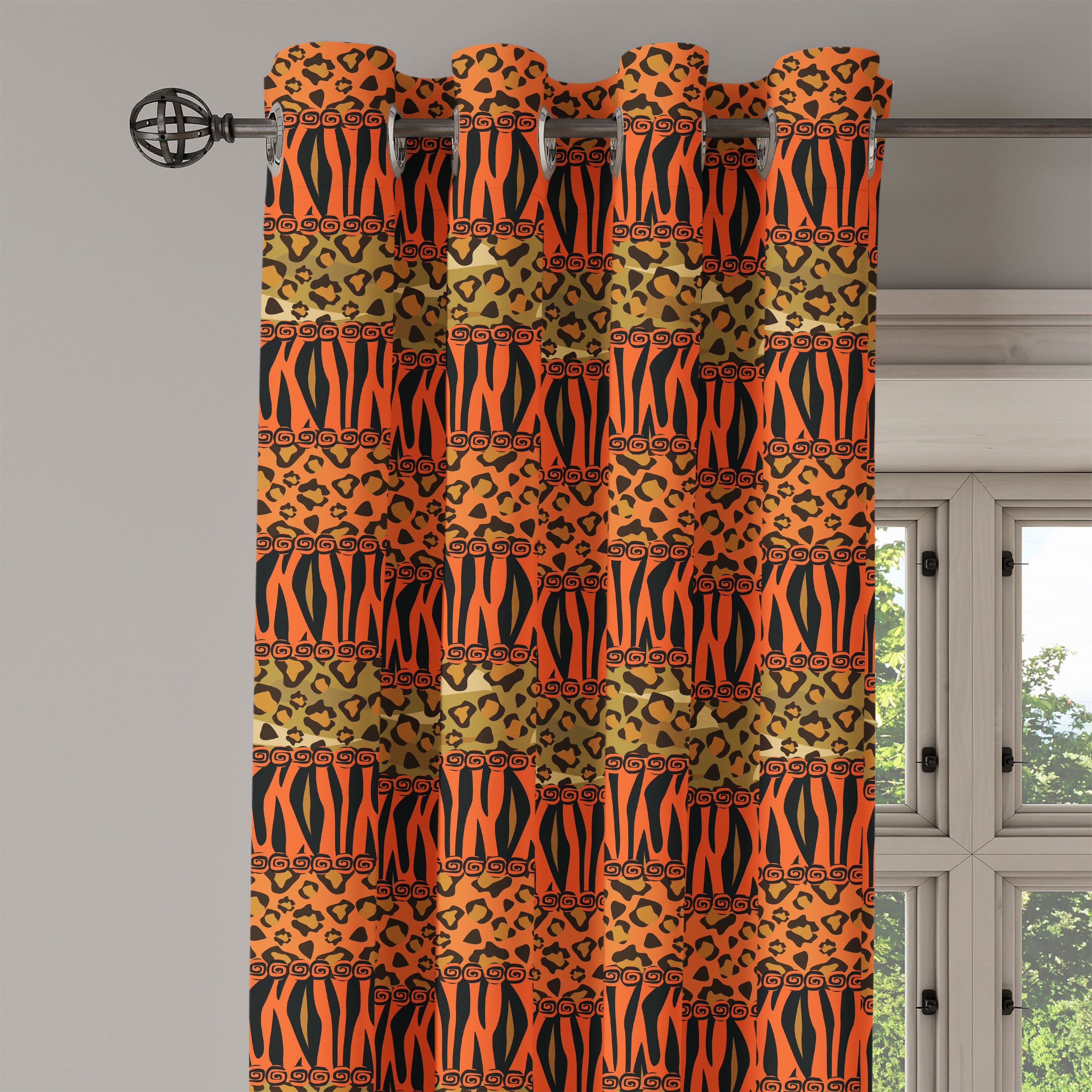 Schlafzimmer Abakuhaus, Haut Gardine Leopard Dekorative Wohnzimmer, für afrikanisch Cheetah 2-Panel-Fenstervorhänge