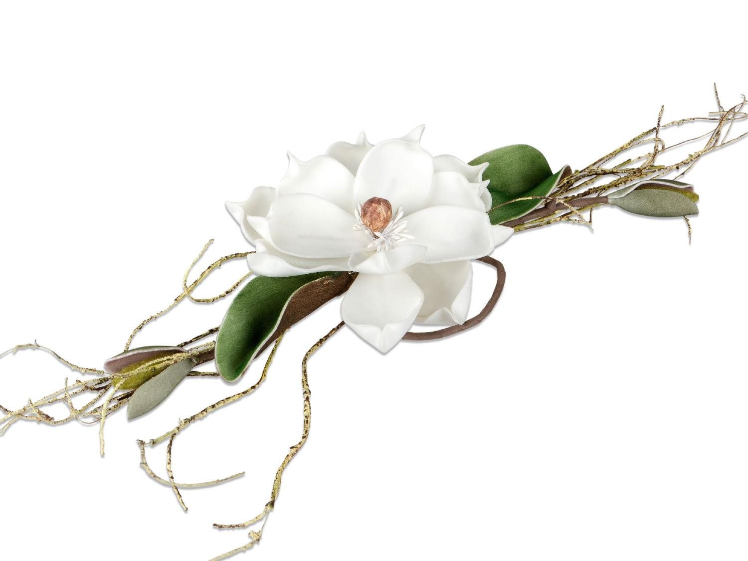 Kunstblume Foam Flower, formano, Höhe 8 cm, Höhe: 8cm, Farbe: Weiß, Motiv: Magnolie