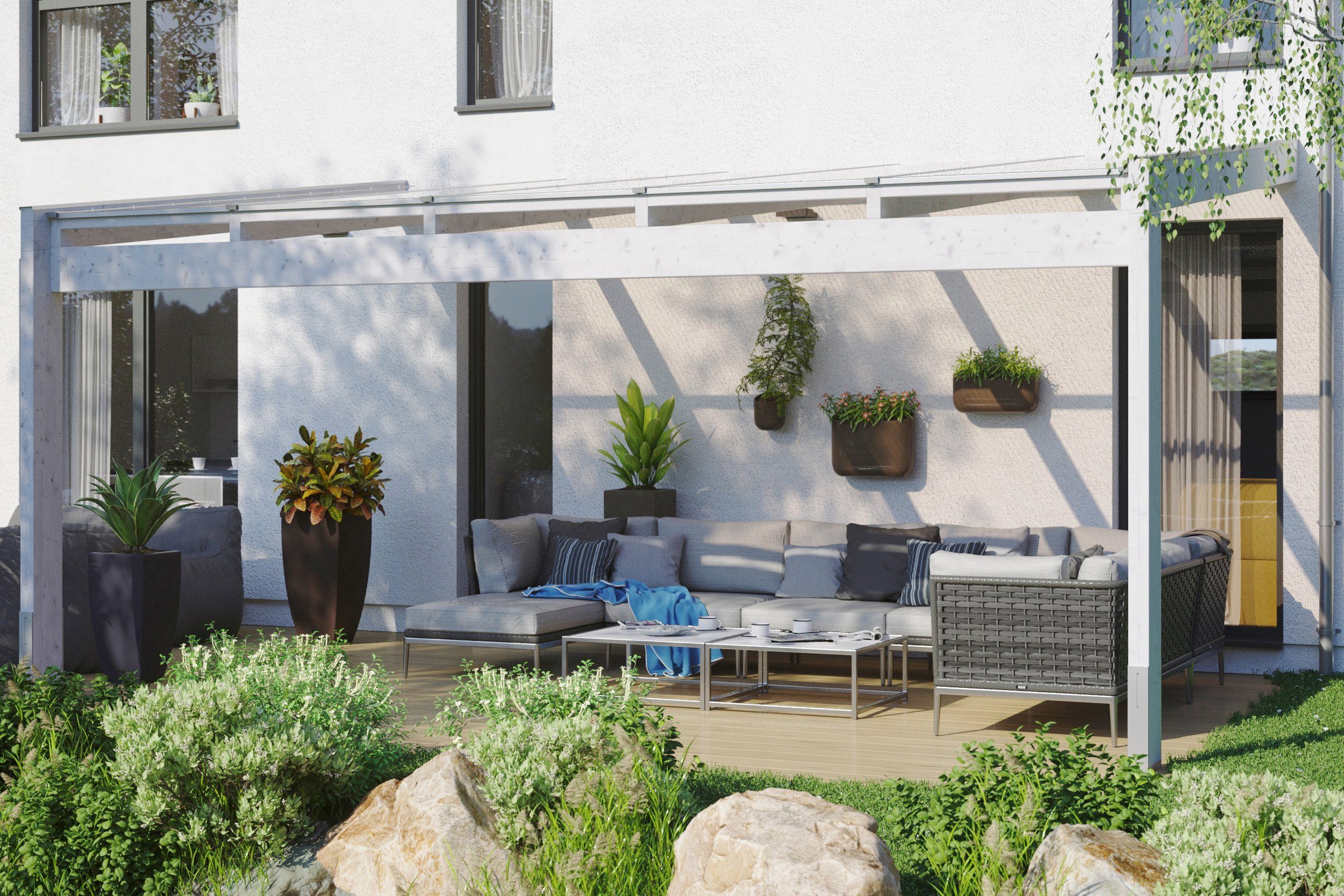 Skanholz Terrassendach Novara, BxT: 557x259 cm, Bedachung Doppelstegplatten, BxT: 557x259 cm