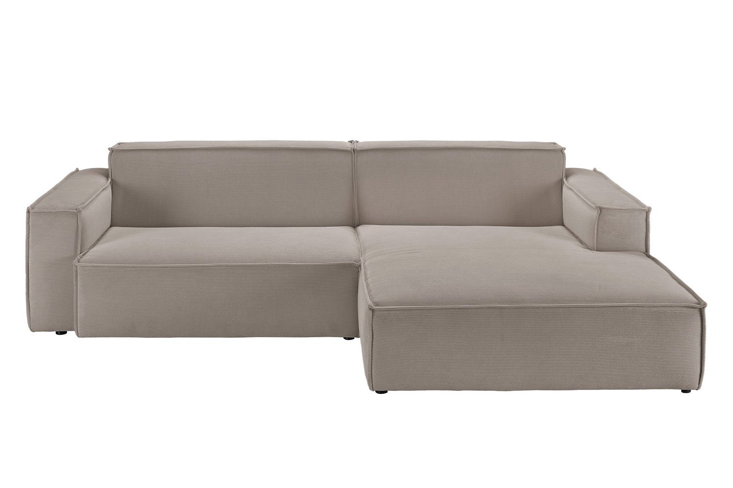 Farben versch. od. grau rechts SAMU, Ecksofa Feincord, KAWOLA Recamiere Sofa links,